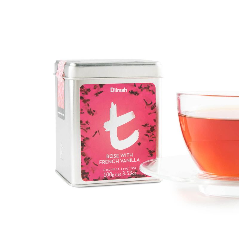 t-Series Rose with French Vanilla Ceylon Black Tea Tin Caddy-100g Loose Leaf