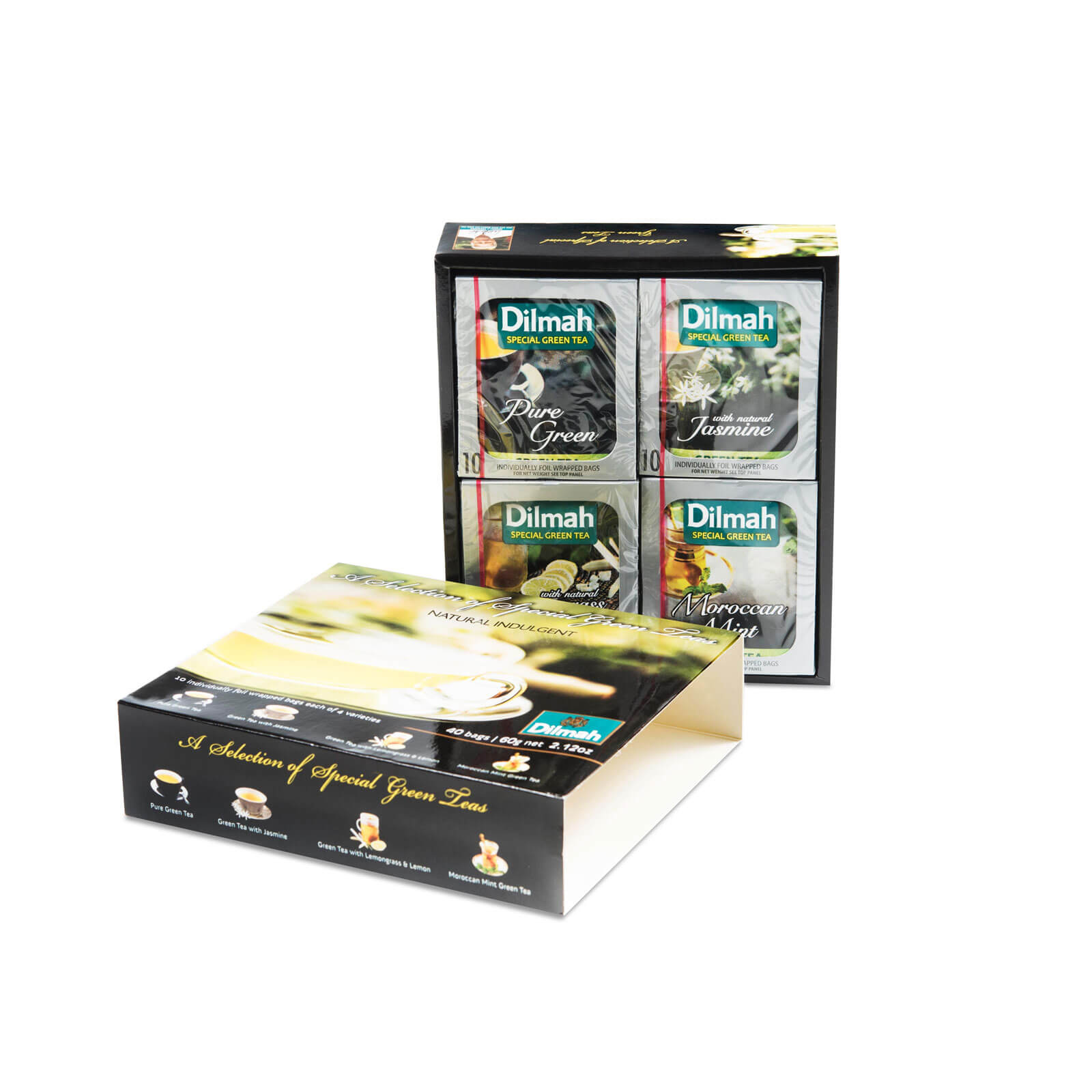 A Selection of Special Ceylon Green Teas Variety Gift Pack-4x10 Individually Wrapped Tea Bags